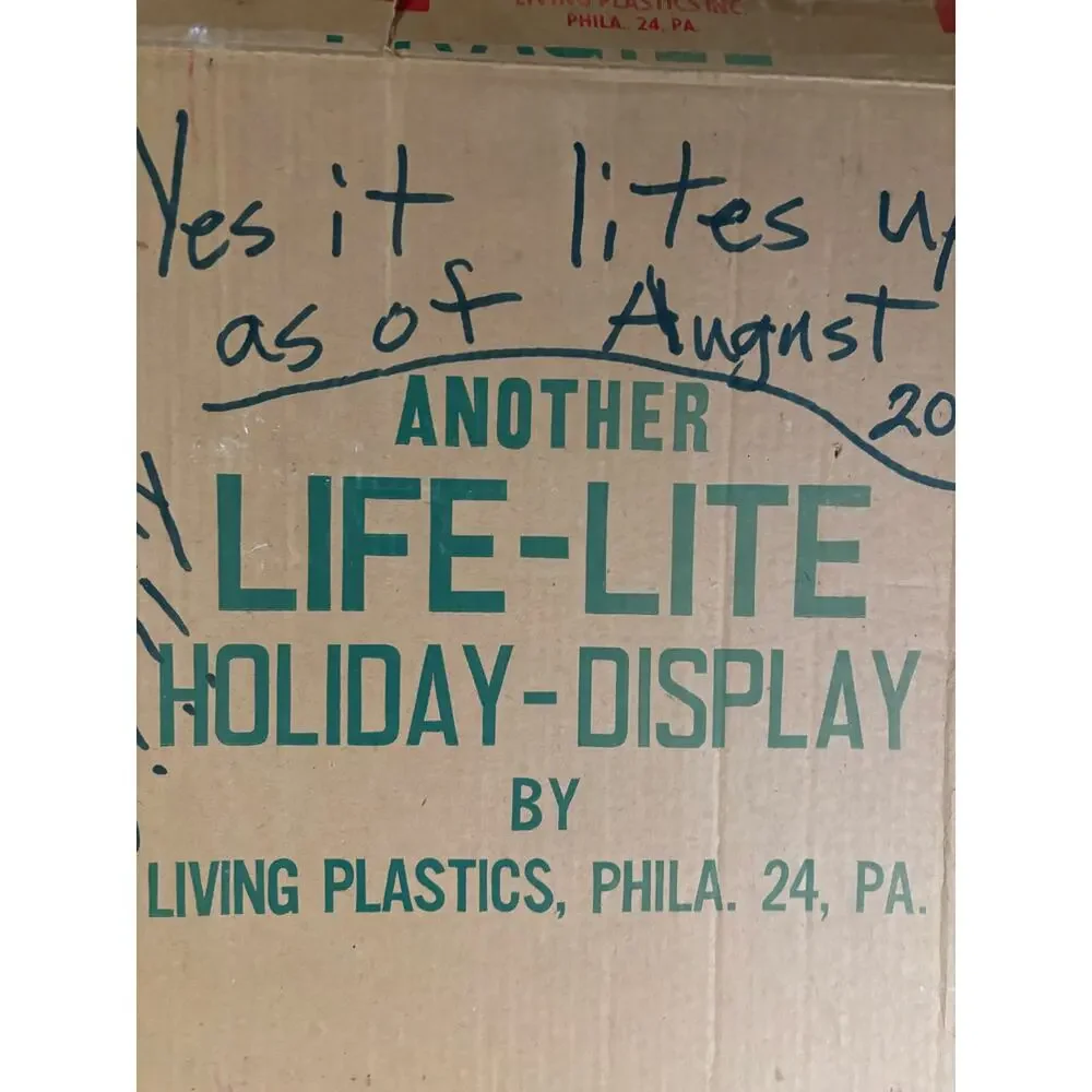 1950s Life-Lite Magic Motion Lenticular Merry Christmas Wreath Happy New Year